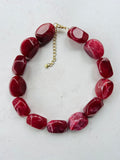 Big Beads Neclace Burgundy