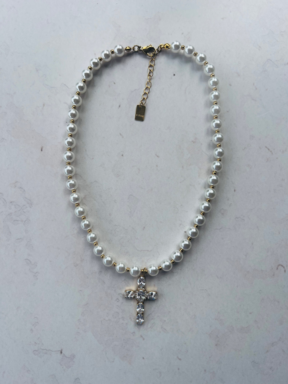 The Pearl Cross Necklace