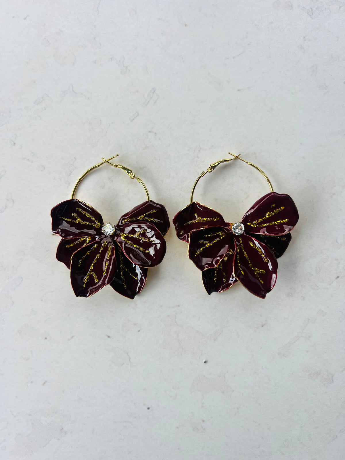 Flower Hoops Earrings